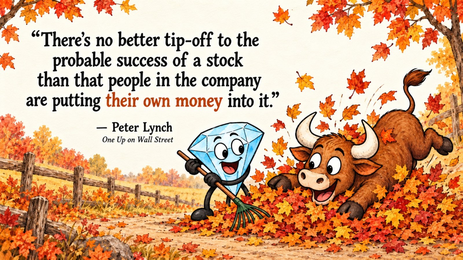 Peter Lynch quote about company insiders putting their own money into a stock.